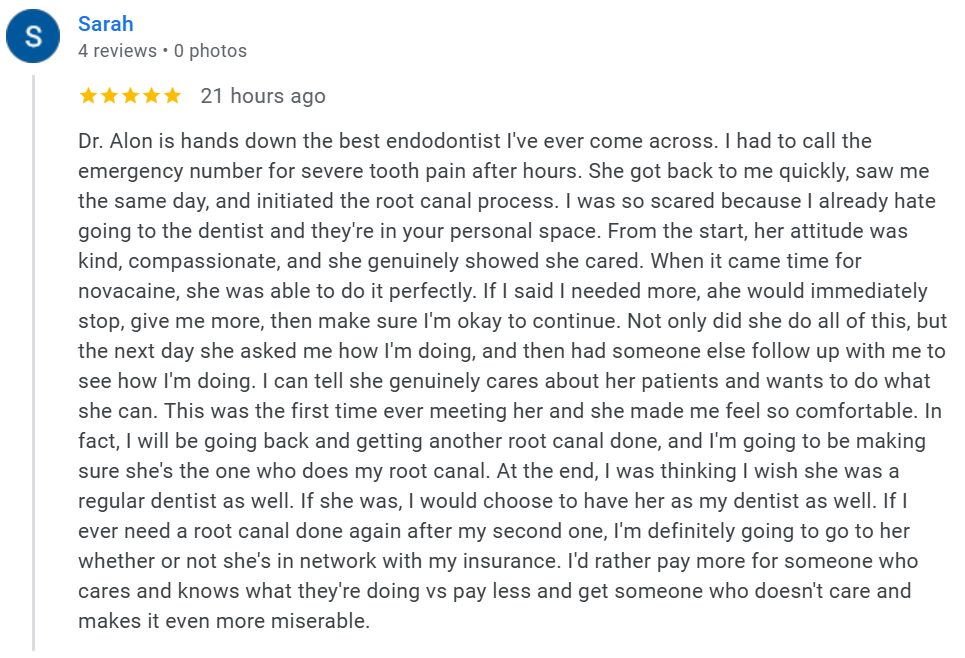 Dr. Elinor Alon - Google Patient Review - Sarah